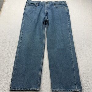 VTG Carhartt B400 LVB Mens 42x30 Relaxed Fit Blue Denim Jeans Workwear